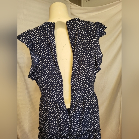 Ally Navy Blue and White Polka Dot Dress, Size 10 - Picture 4 of 4